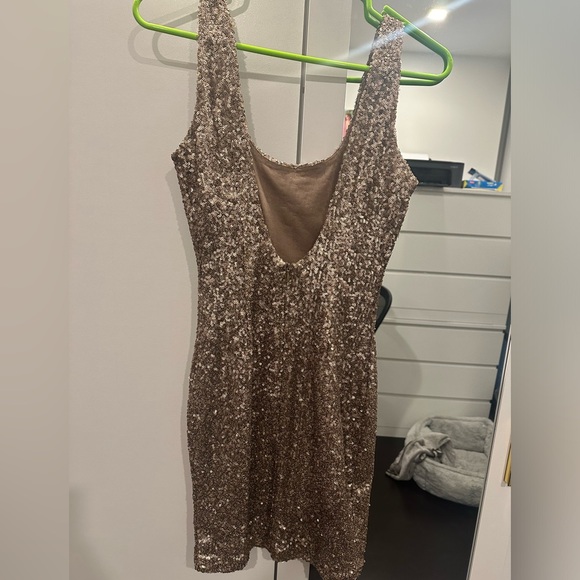 Gold Sequin Mini Dress - Picture 2 of 2